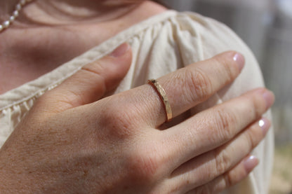 Thick Hammered Stacking Ring
