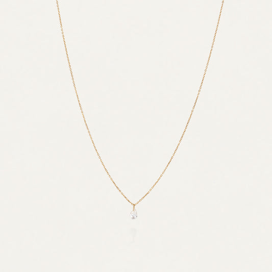 Floating Pear Diamond Necklace