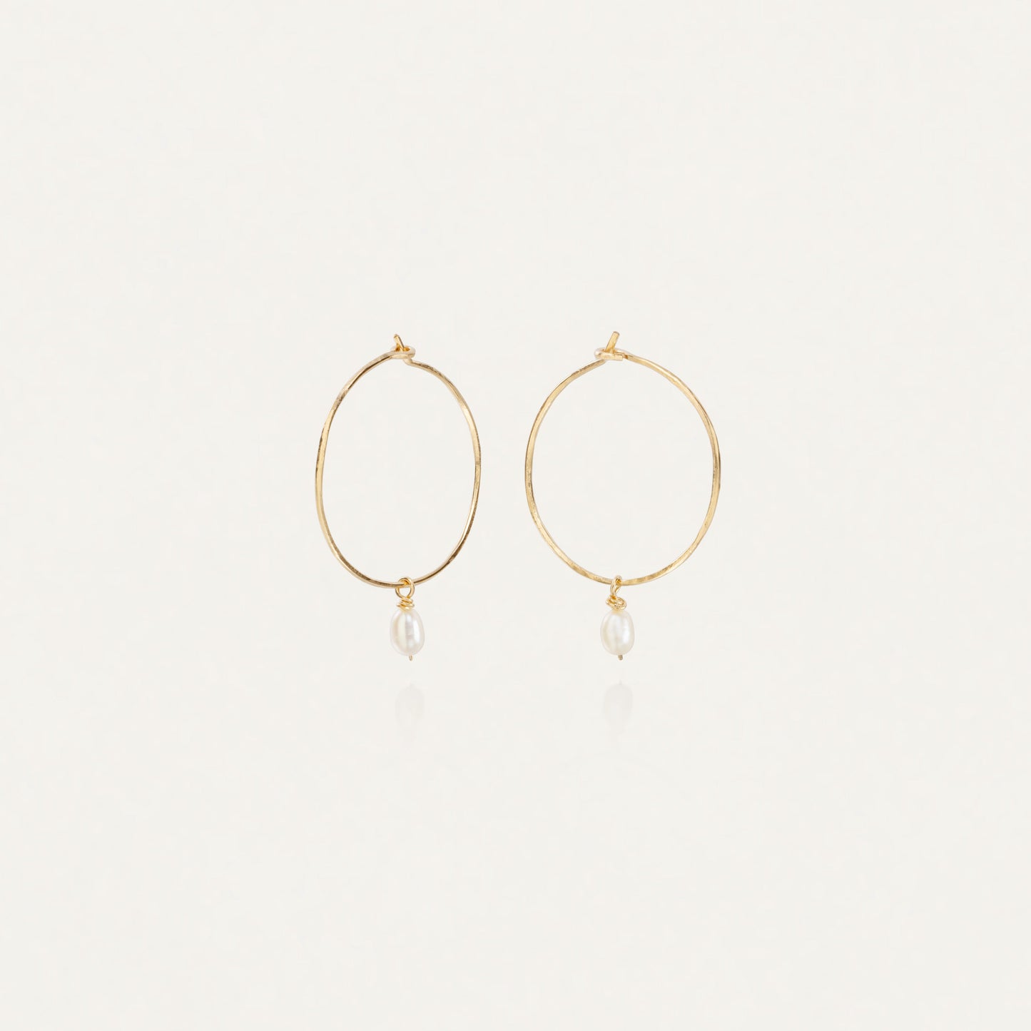 Whisper Hoops with Fresh Water Pearl Charm