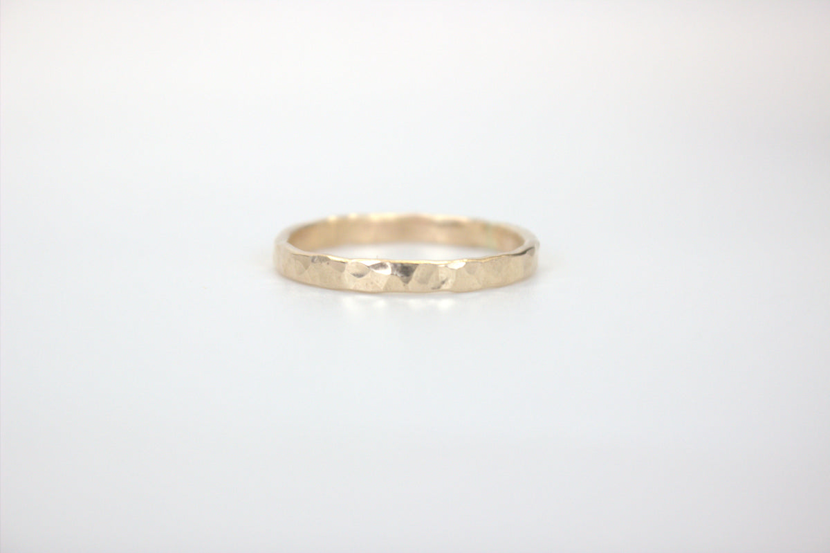 Thick Hammered Stacking Ring