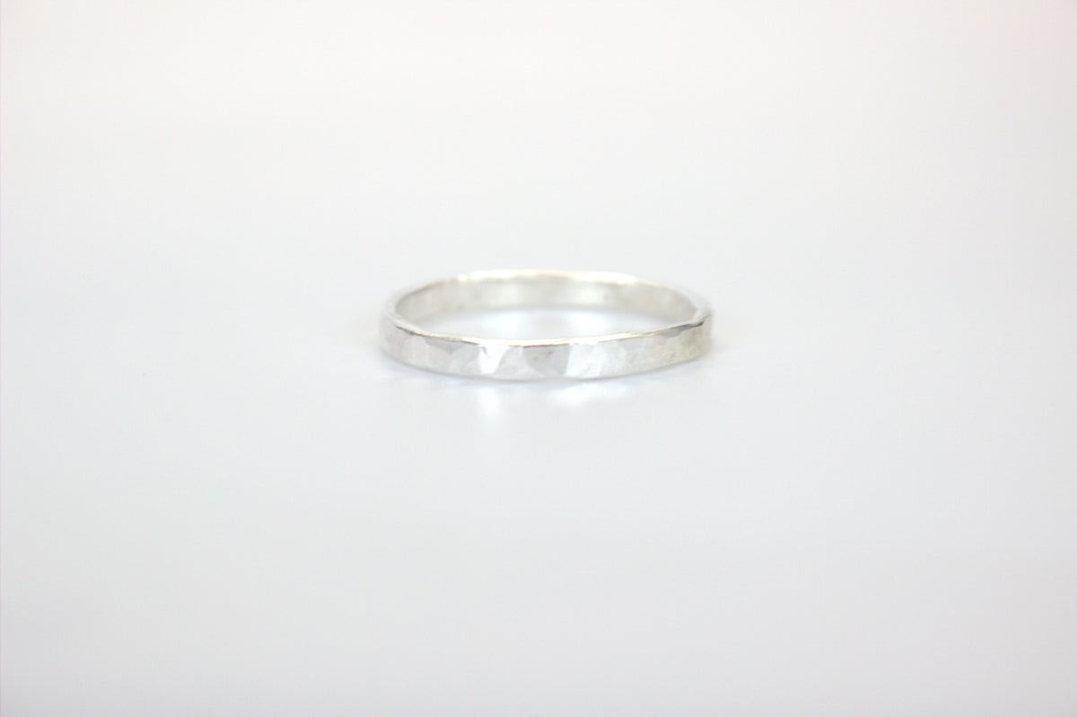 Thick Hammered Stacking Ring