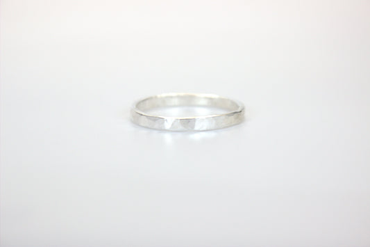 Thick Hammered Stacking Ring