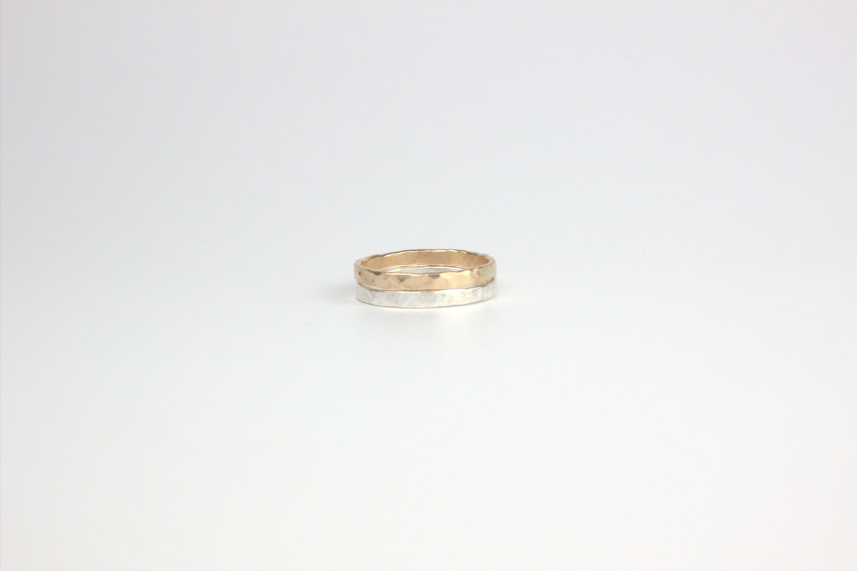 Thick Hammered Stacking Ring