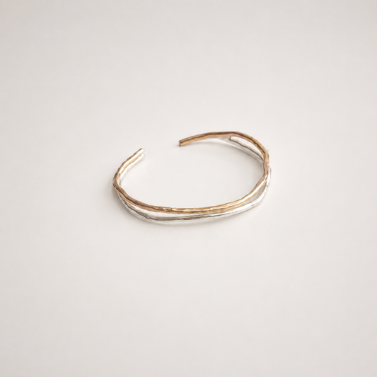 Silver and Gold Cuff Bracelet