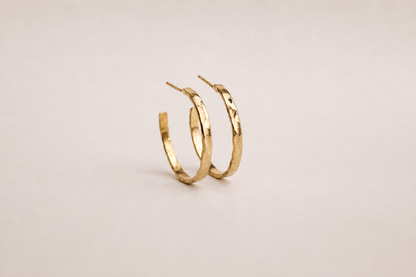 Organically Shaped Demi Hammered Hoops