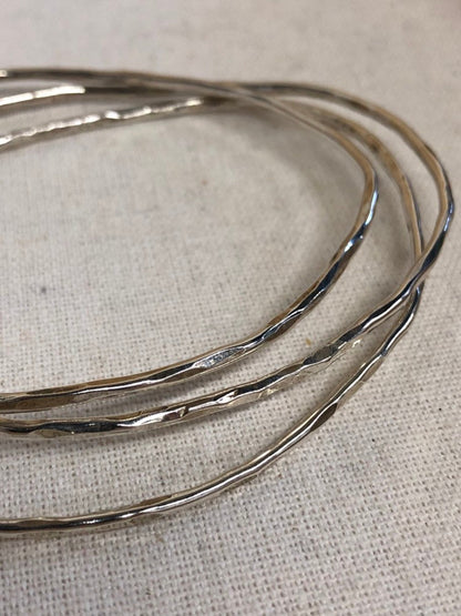 Organically Shaped Recycled USA Sterling Silver or 14k Gold Filled Bangles