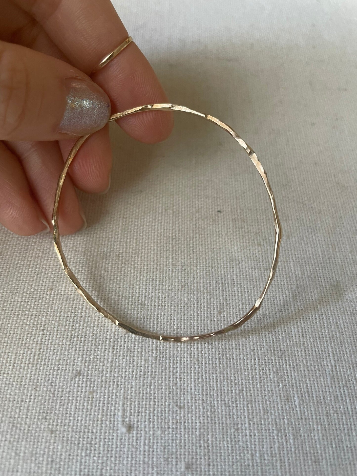 Organically Shaped Recycled USA Sterling Silver or 14k Gold Filled Bangles