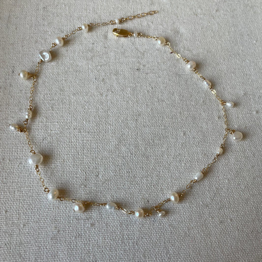 Playful Fresh Water Pearl Asymmetrical Necklace