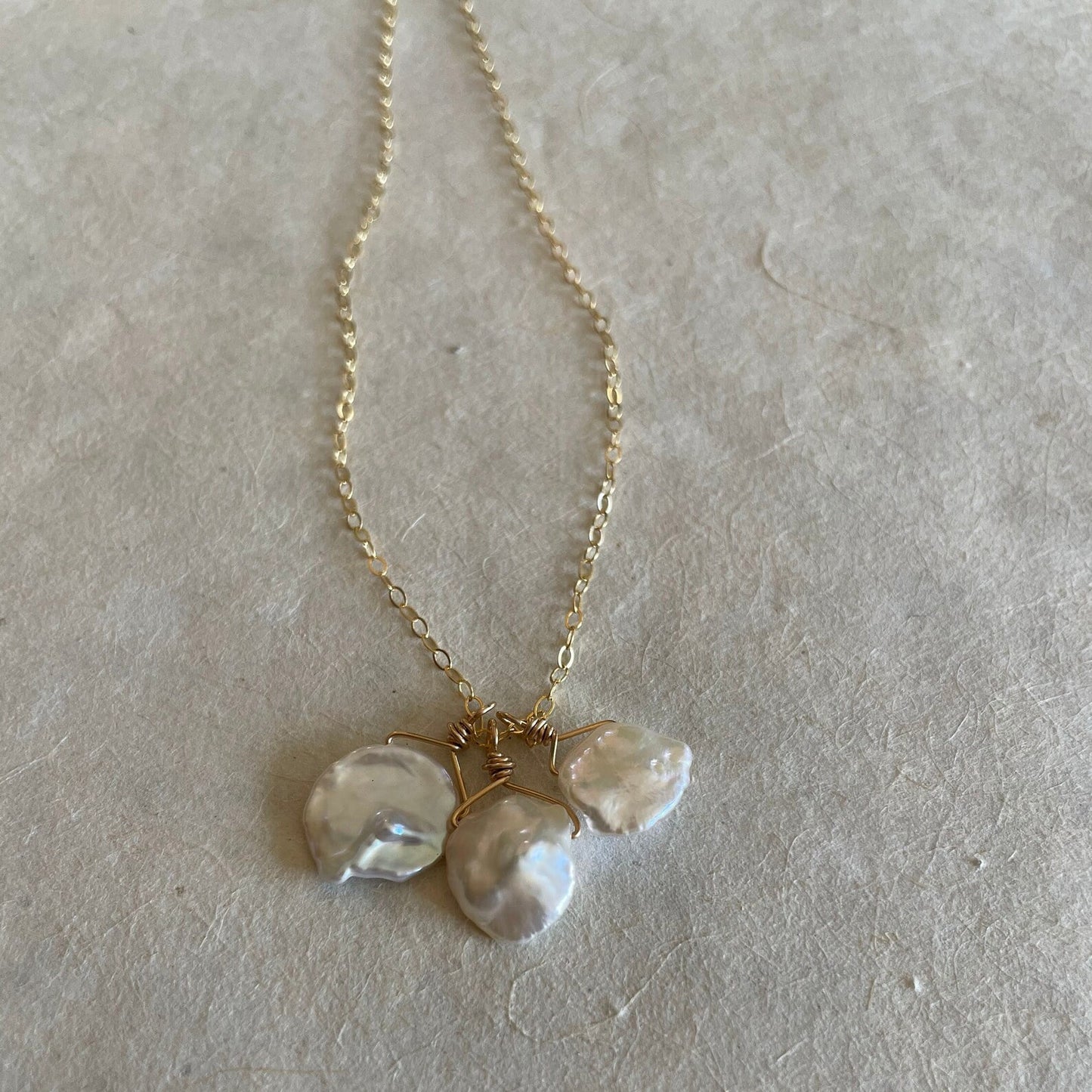 Custom Cultivated Keshi Fresh Water Pearl Necklace