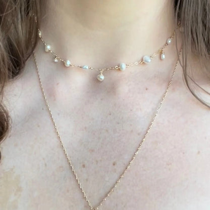 Playful Fresh Water Pearl Asymmetrical Necklace