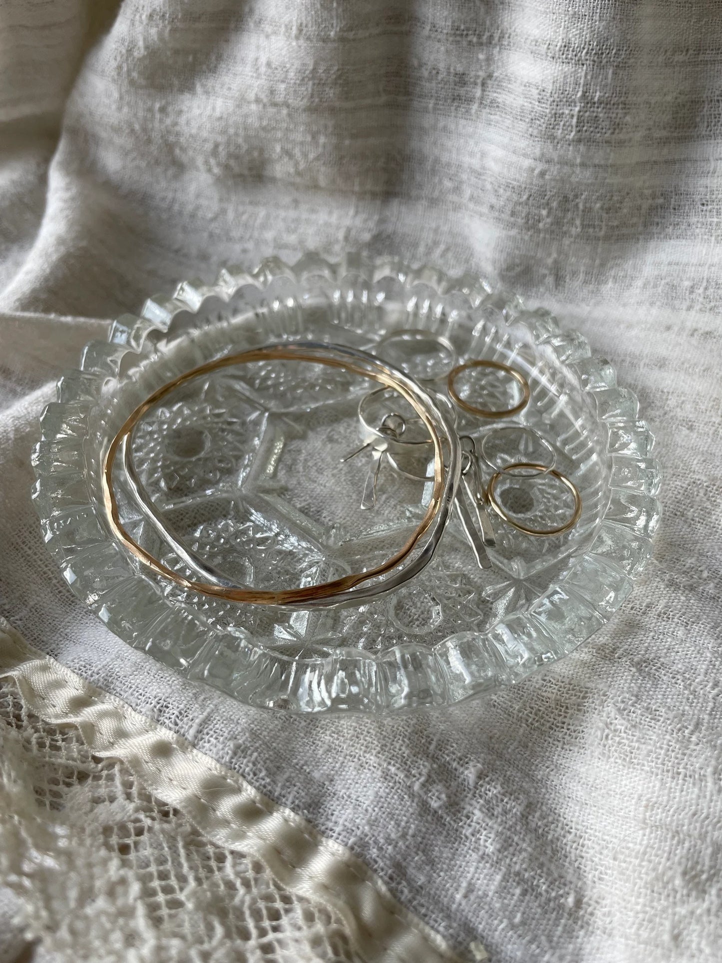 Vintage Pressed Glass Jewelry Tray