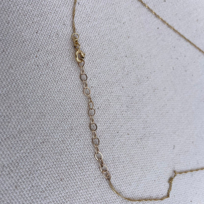Solid 14k Gold Bezel Set Diamond Necklace