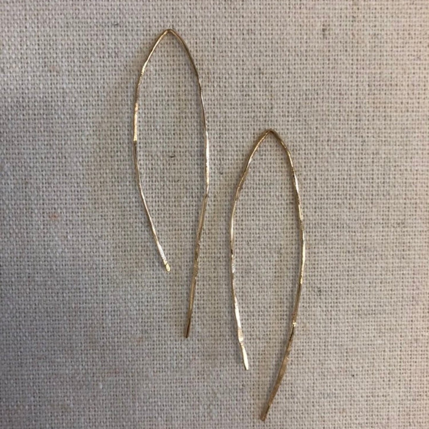 Textured Twig Wishbone Earrings