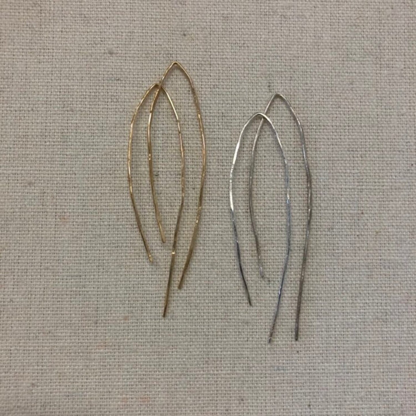 Textured Twig Wishbone Earrings