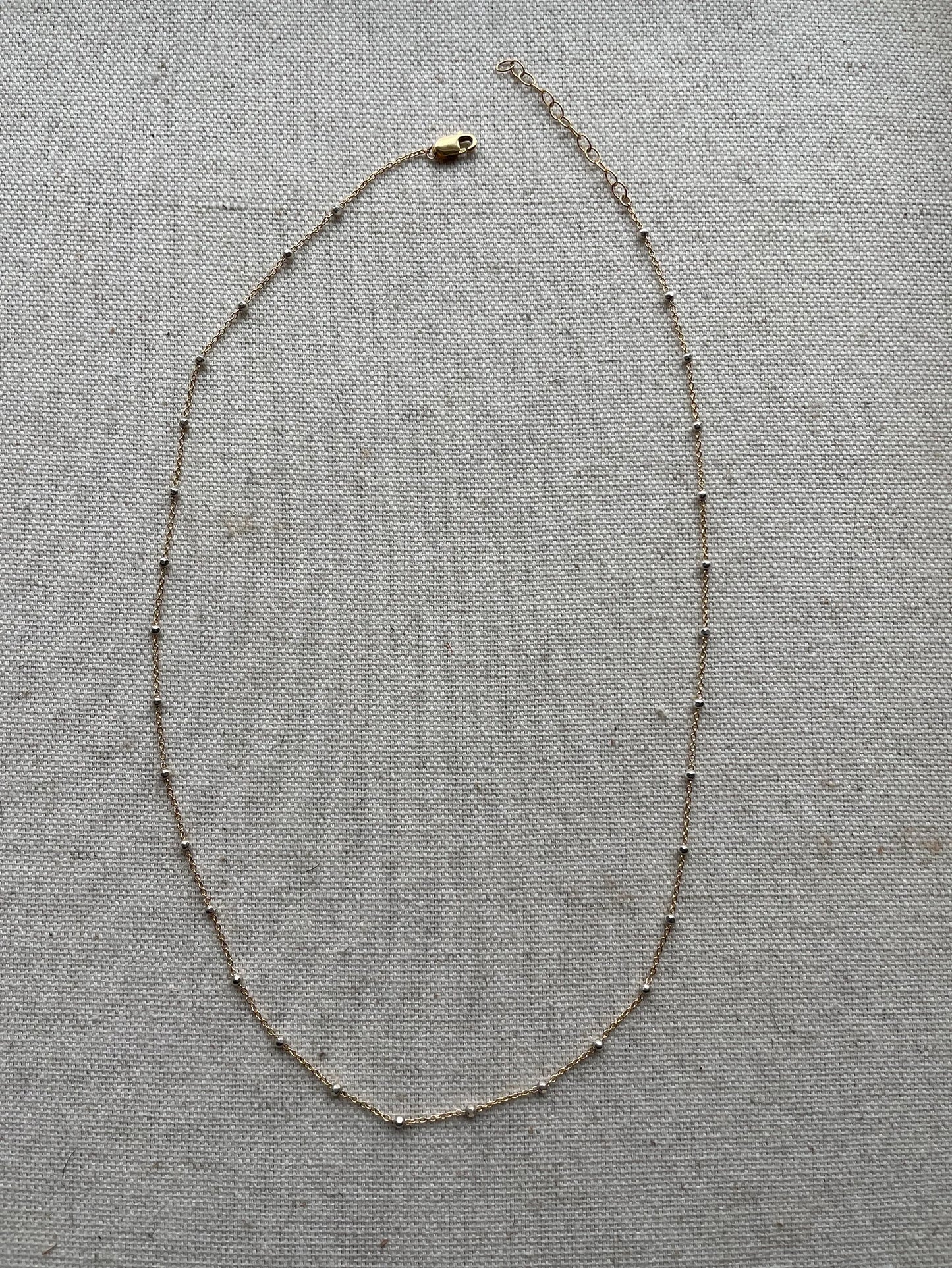 Beaded Sterling Silver and Gold Filled Chain