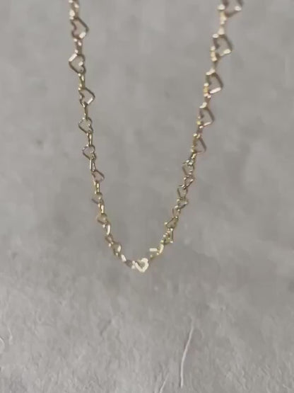 Darling Hearts Chain, Necklace or Bracelet in 14k gold filled, 14k rose gold filled & sterling silver