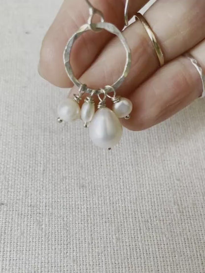 Cluster of Pearls Dangle Earrings