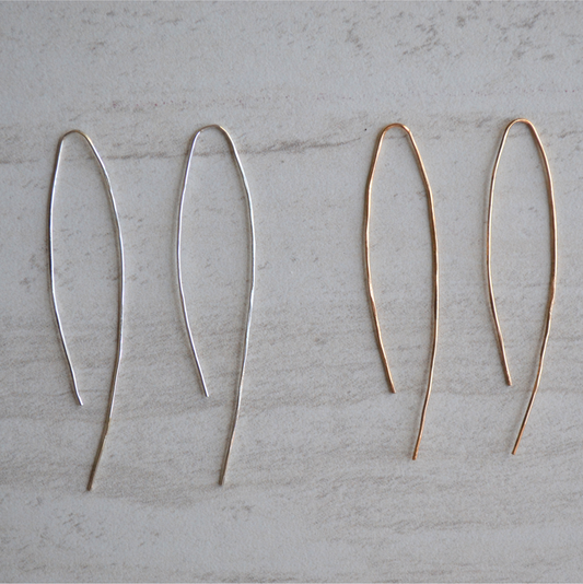 Textured Twig Wishbone Earrings