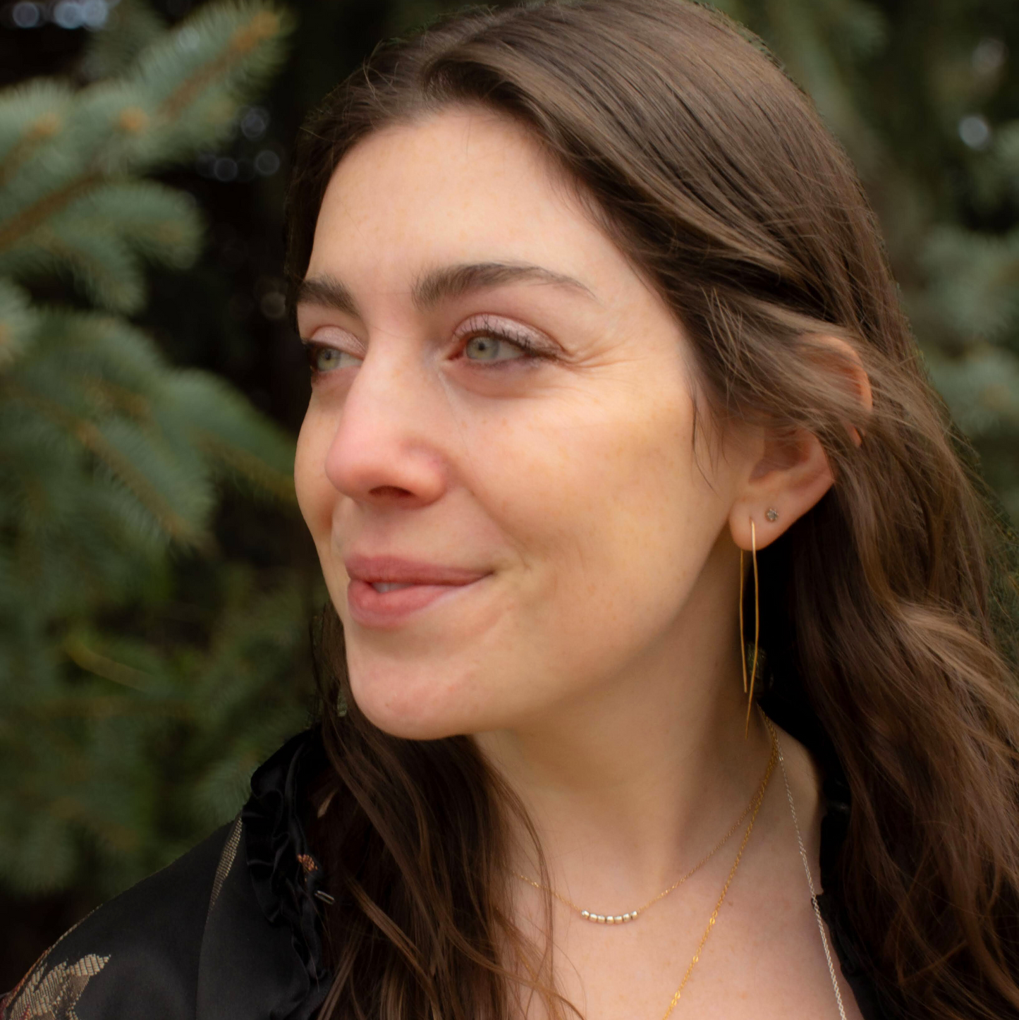 Textured Twig Wishbone Earrings